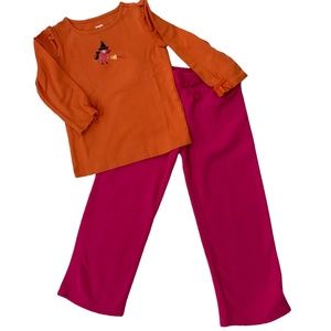 GYMBOREE Girls Tee Orange & Pink w/OLD NAVY Sweatpants Pink w/Applique Sze 4 VGC